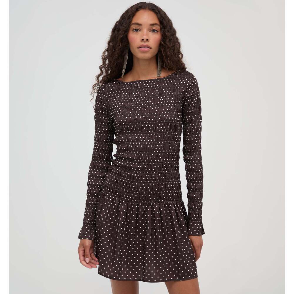 Hill House Home The Dalia Mini Nap Dress - Duke Dot Chocolate Size XSDuke Dot Ch